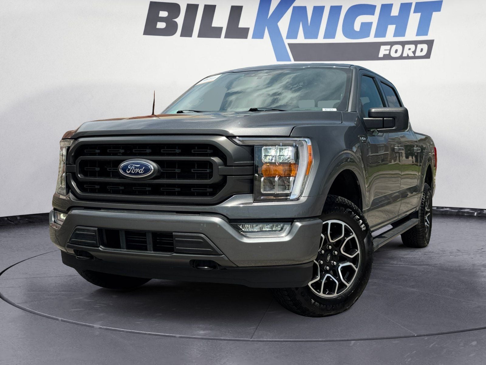 2023 Ford F-150 XLT in Gray Metallic — front three-quarter view