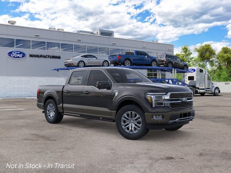 2026 Ford F-150 King Ranch in Agate Black Metallic — front three-quarter view