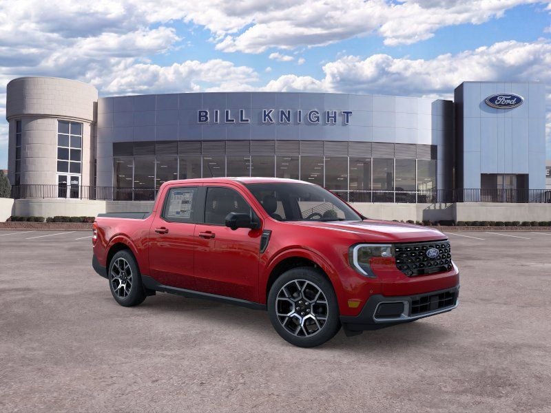 2026 Ford Maverick Lariat in Ruby Red Metallic Tinted Clearcoat — front three-quarter view